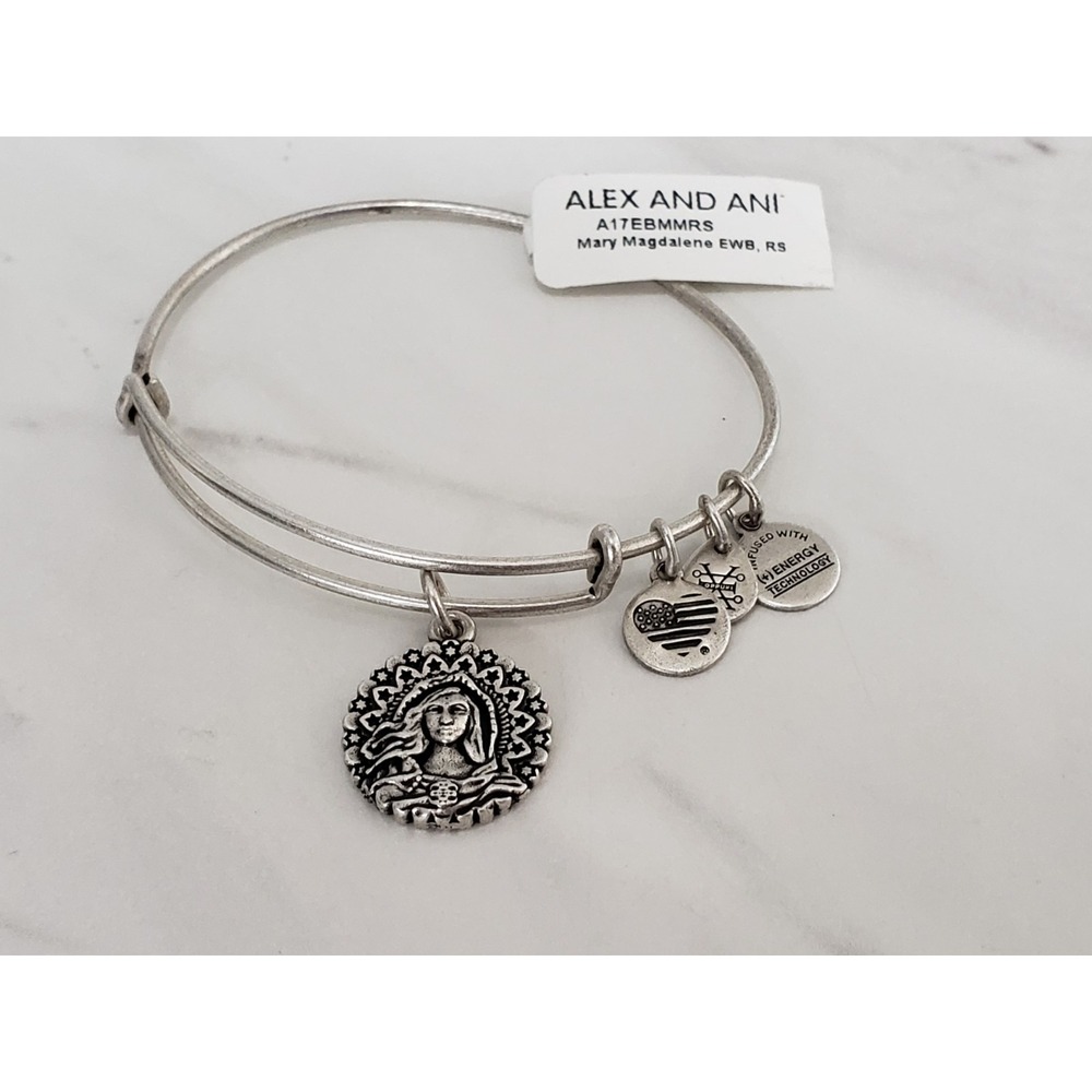 NEW ALEX AND ANI MARY MAGDALENE bracelet silver tone bangle